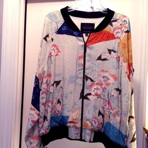 Sanctuary Silk Kimono Design Baseball Jacket